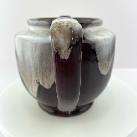 Vtg Brown Drip Glaze Japan Teapot Single Serve Espresso Redware Cottage Pottery - Picture 11 of 13